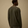 Kalın Jersey Kaplamalı Bisiklet Yaka Sweatshirt