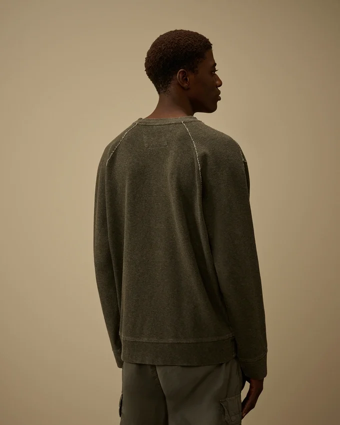 Kalın Jersey Kaplamalı Bisiklet Yaka Sweatshirt
