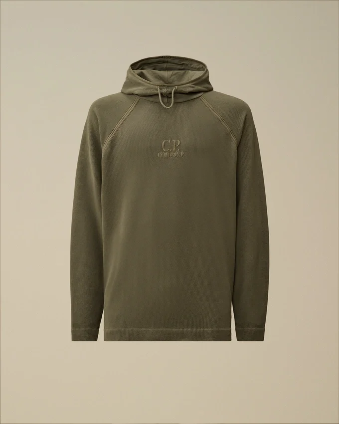 Kalın Piket Kapüşonlu Sweatshirt