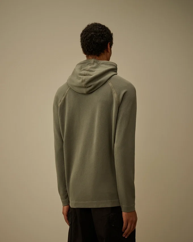 Kalın Piket Kapüşonlu Sweatshirt