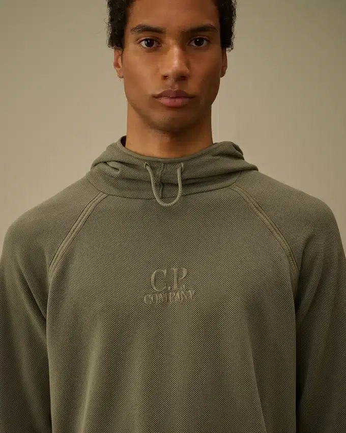 Kalın Piket Kapüşonlu Sweatshirt
