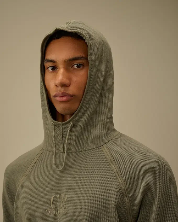 Kalın Piket Kapüşonlu Sweatshirt