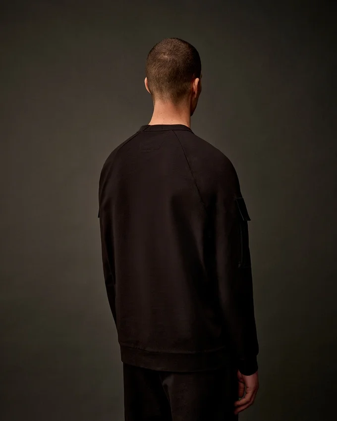 Metropolis Series Esnek Polar Karışımlı Bisiklet Yaka Sweatshirt