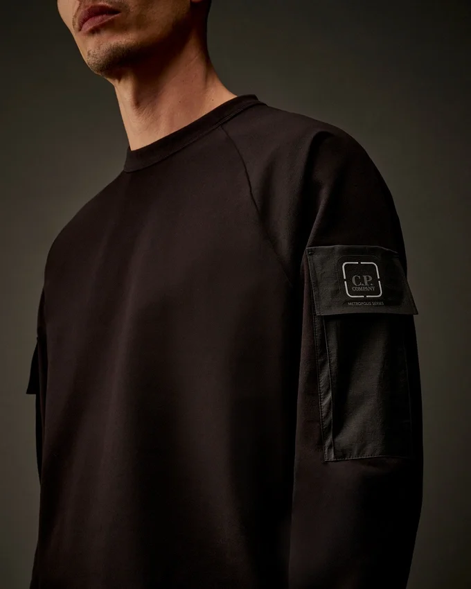 Metropolis Series Esnek Polar Karışımlı Bisiklet Yaka Sweatshirt