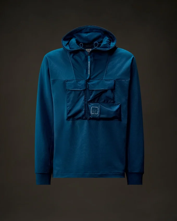 Metropolis Series Esnek Polar Karışımlı Yarım Fermuarlı Kapüşonlu Sweatshirt