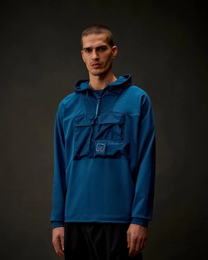 Metropolis Series Esnek Polar Karışımlı Yarım Fermuarlı Kapüşonlu Sweatshirt