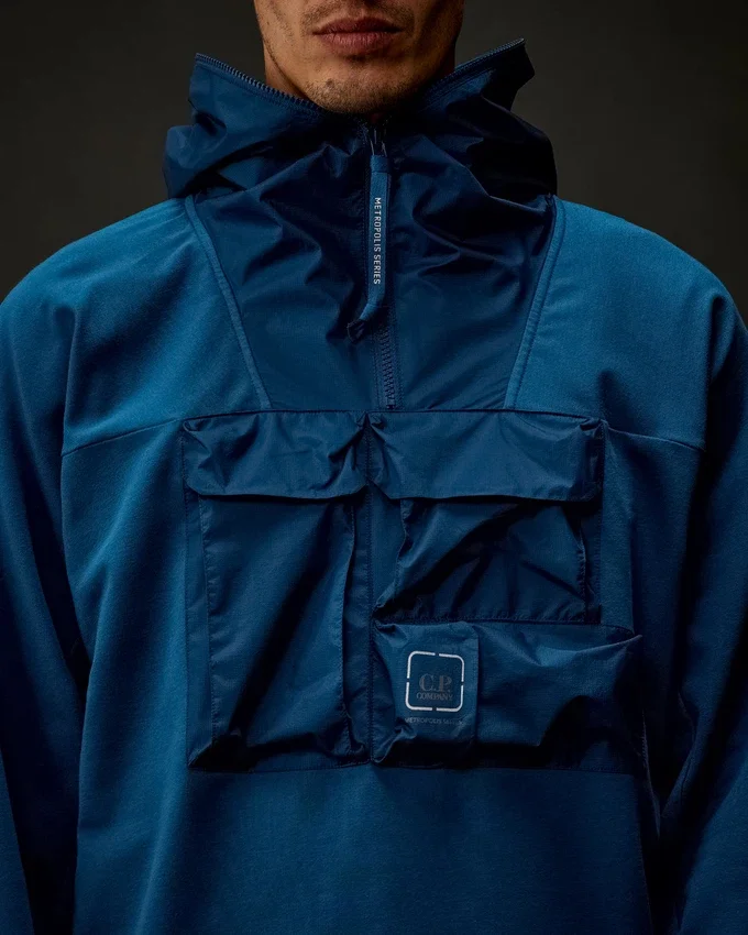 Metropolis Series Esnek Polar Karışımlı Yarım Fermuarlı Kapüşonlu Sweatshirt