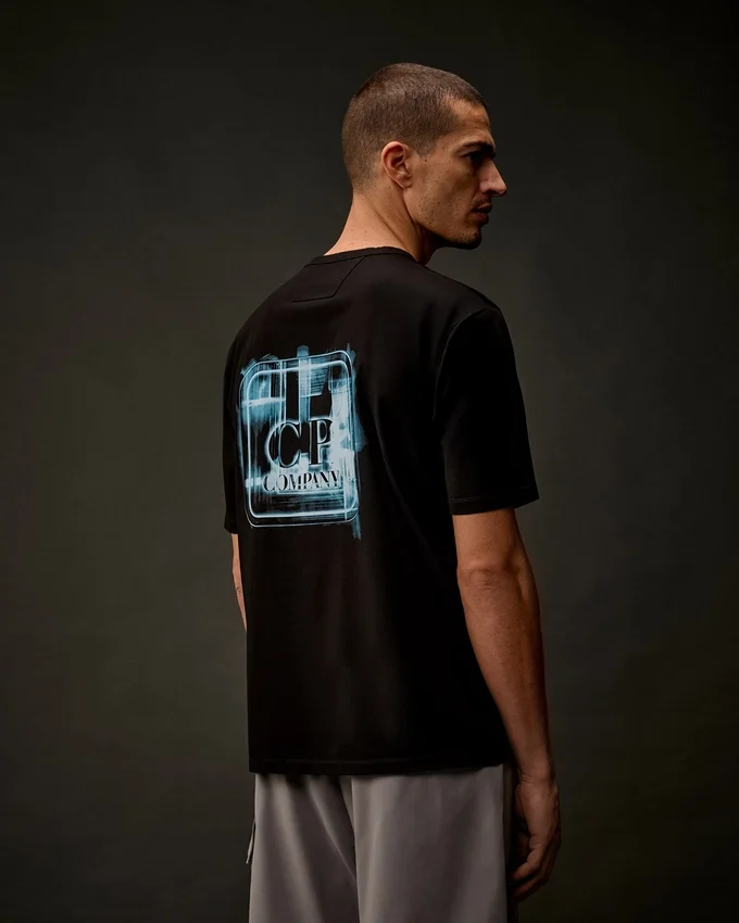 Metropolis Series Merserize Jersey Kısa Kollu Baskılı Rozetli Gömlek