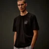 Metropolis Series Merserize Jersey Kısa Kollu Baskılı Rozetli Gömlek