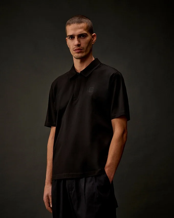 Metropolis Series Merserize Jersey Kısa Kollu Yarım Fermuarlı Polo
