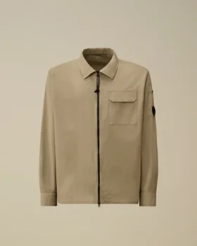 Organik Gabardin Fermuarlı Lens Overshirt