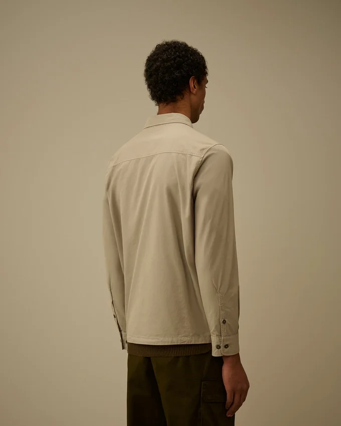 Organik Gabardin Fermuarlı Lens Overshirt