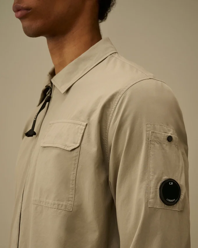 Organik Gabardin Fermuarlı Lens Overshirt