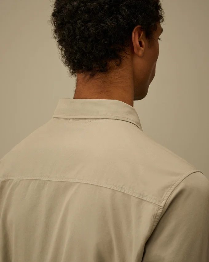 Organik Gabardin Fermuarlı Lens Overshirt
