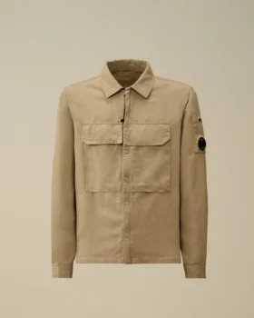 Pamuk/Keten Fermuarlı Lens Overshirt