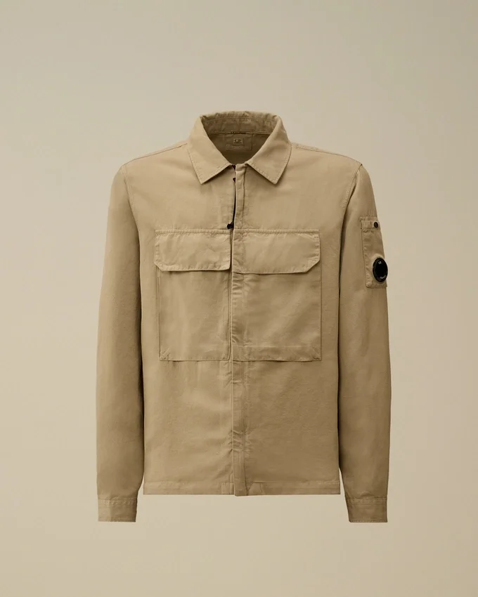 Pamuk/Keten Fermuarlı Lens Overshirt