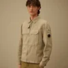 Pamuk/Keten Fermuarlı Lens Overshirt