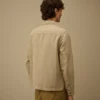 Pamuk/Keten Fermuarlı Lens Overshirt