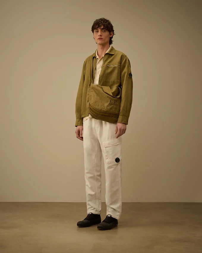 Pamuk/Keten Lens Fermuarlı Overshirt