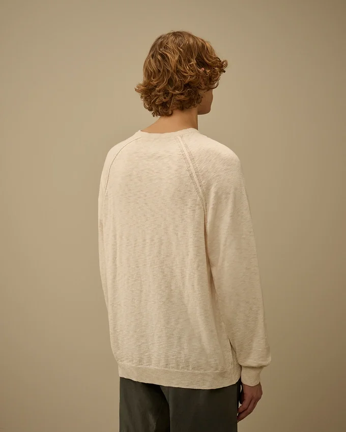 Pamuk/Naylon Yuvarlak Yaka Lens Raglan Kazak