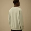 Pamuklu Diyagonal Polar, Dirençli Boyalı, Bisiklet Yaka, Logolu Sweatshirt
