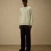 Pamuklu Diyagonal Polar, Dirençli Boyalı, Bisiklet Yaka, Logolu Sweatshirt