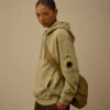 Pamuklu Diyagonal Polar Kapüşonlu Lens Sweatshirt