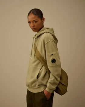 Pamuklu Diyagonal Polar Kapüşonlu Lens Sweatshirt