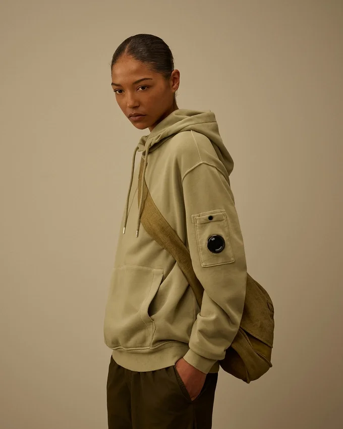 Pamuklu Diyagonal Polar Kapüşonlu Lens Sweatshirt