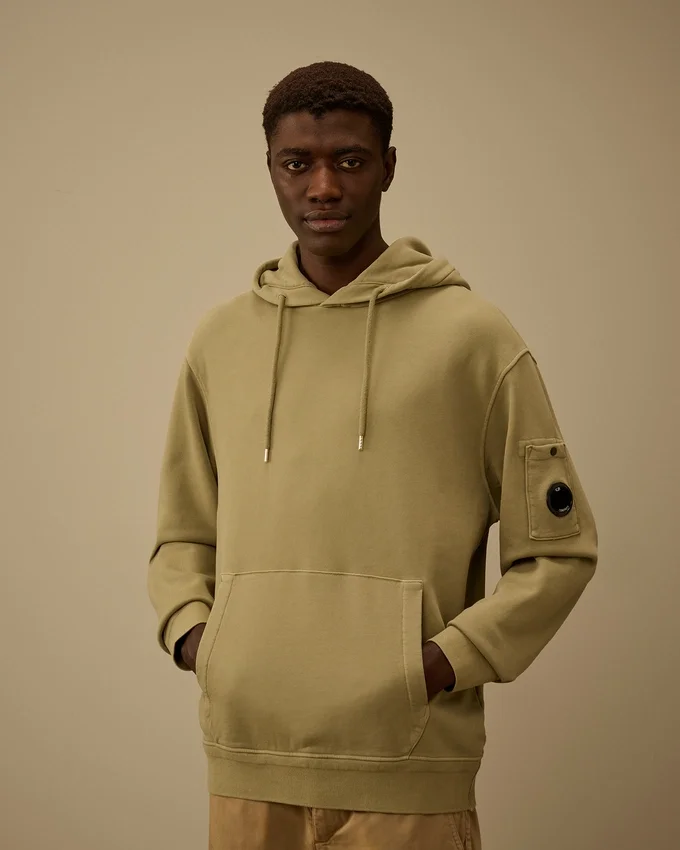 Pamuklu Diyagonal Polar Kapüşonlu Lens Sweatshirt