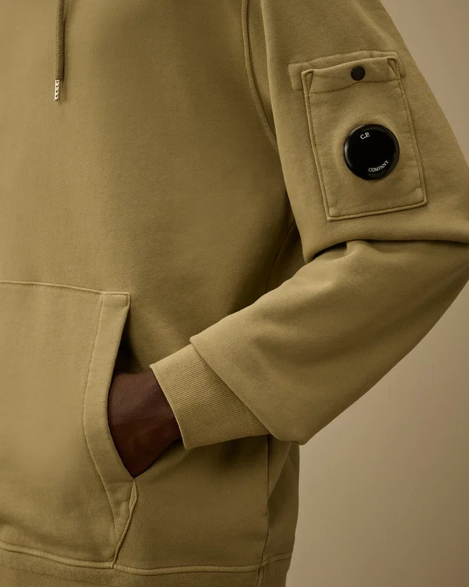 Pamuklu Diyagonal Polar Kapüşonlu Lens Sweatshirt