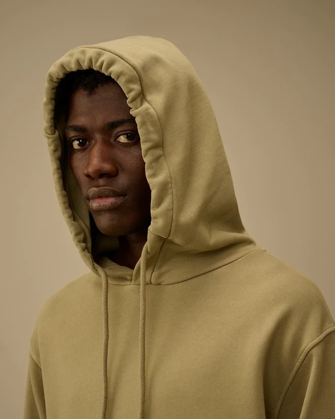 Pamuklu Diyagonal Polar Kapüşonlu Lens Sweatshirt