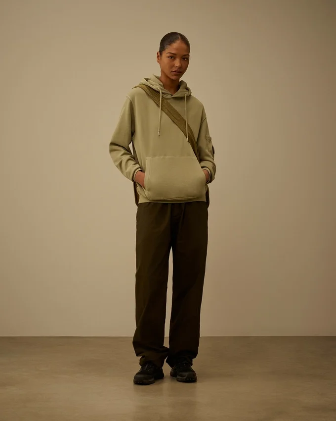 Pamuklu Diyagonal Polar Kapüşonlu Lens Sweatshirt