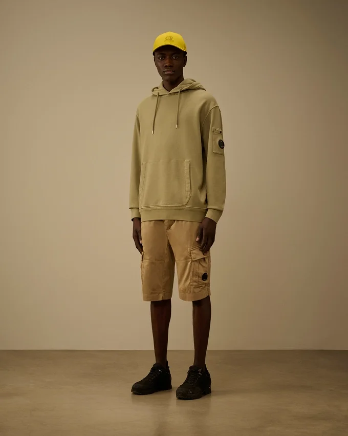 Pamuklu Diyagonal Polar Kapüşonlu Lens Sweatshirt