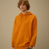 Pamuklu Diyagonal Polar Kapüşonlu Sweatshirt