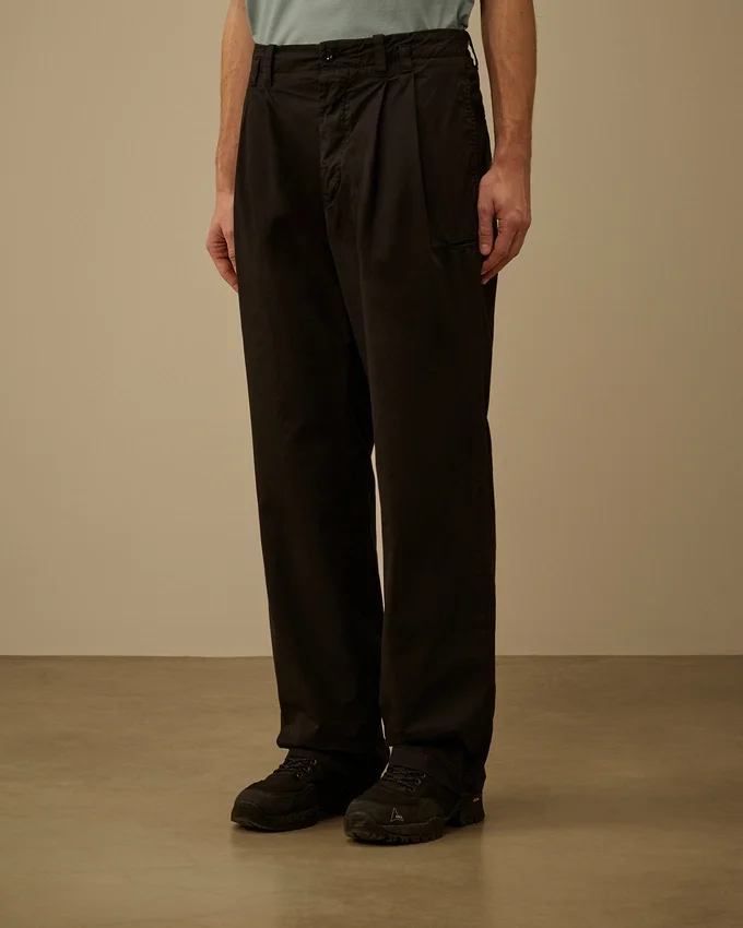 Pamuklu Gabardin Gevşek Pense Pantolon