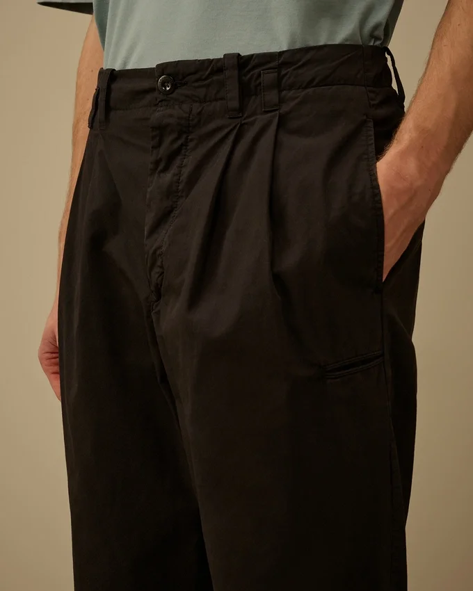 Pamuklu Gabardin Gevşek Pense Pantolon