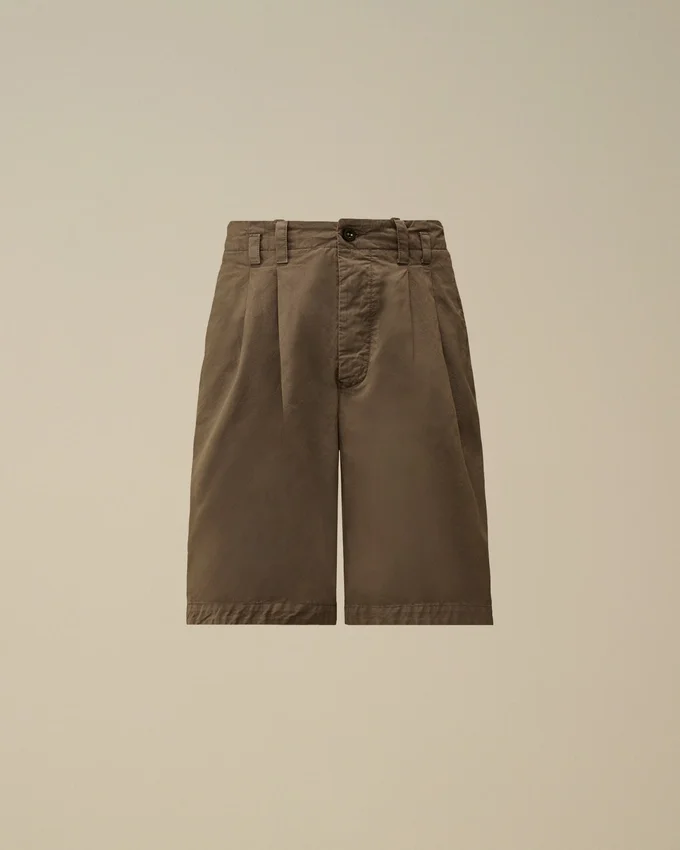 Pamuklu Gabardin Gevşek Pileli Şort