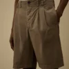 Pamuklu Gabardin Gevşek Pileli Şort