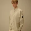 Poplin Uzun Kollu Lens Düğmeli Gömlek