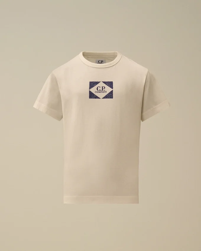U16 Pamuklu Jersey 30/1 Kısa Kollu Grafikli Gömlek