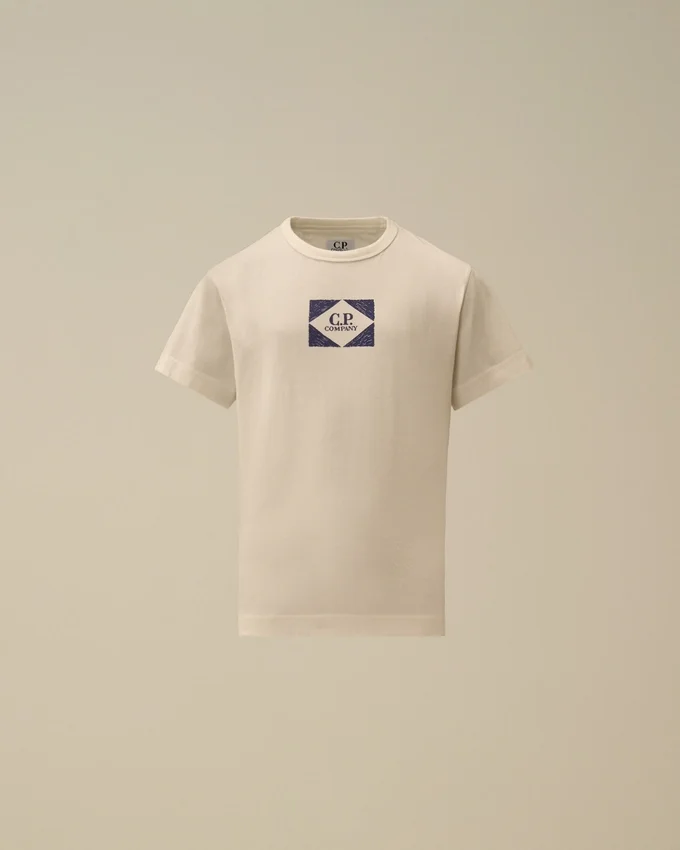 U16 Pamuklu Jersey 30/1 Kısa Kollu Grafikli Gömlek
